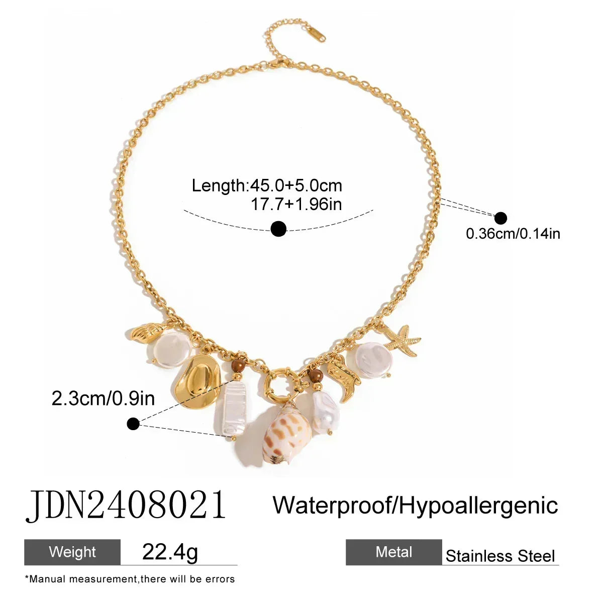 Zora Colorful Summer Holiday Style Conch Pendant Necklace Women&