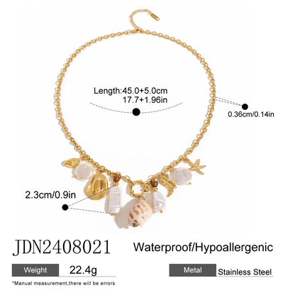 Zora Colorful Summer Holiday Style Conch Pendant Necklace Women&