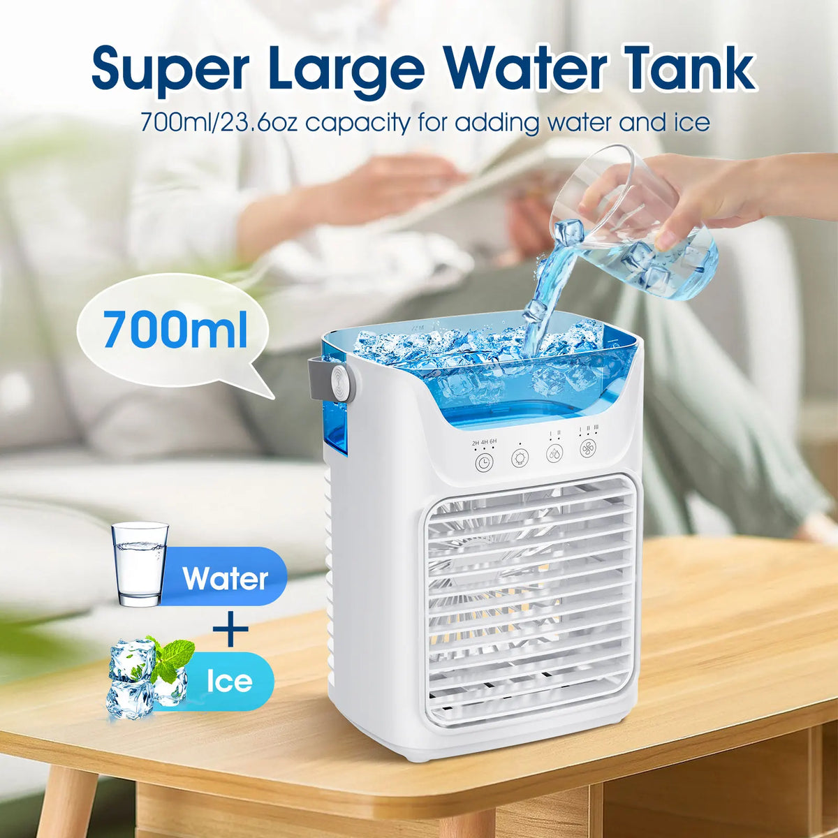 Portable Mini Desktop Air Conditioner Fan with Timer Small Room Spray Water AC for Cooling  Air Conditioning for Room
