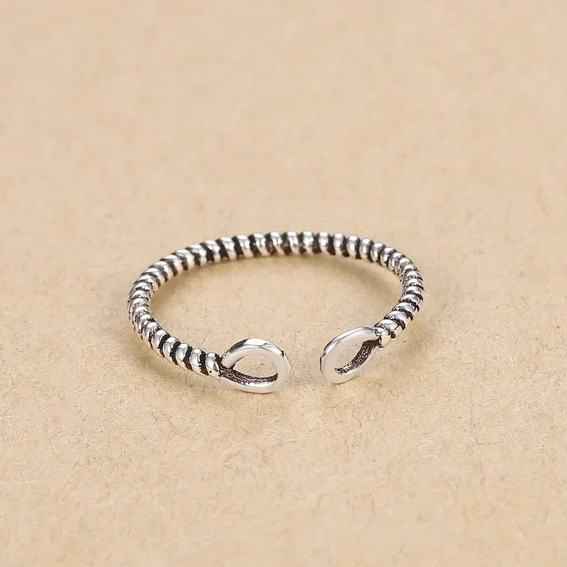 Hot 925 Sterling Silver Ring AAA Zircon Adjustable Simplicity Fashion Exquisite Women Jewelry Accessories Wedding Party Gift