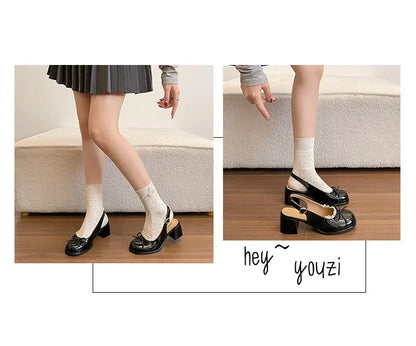 Thick Heel Women Sandals Height Increase Cover Toes Slingbacks Muels Shoes Elegant Stripper Party Dress Female Sandalias