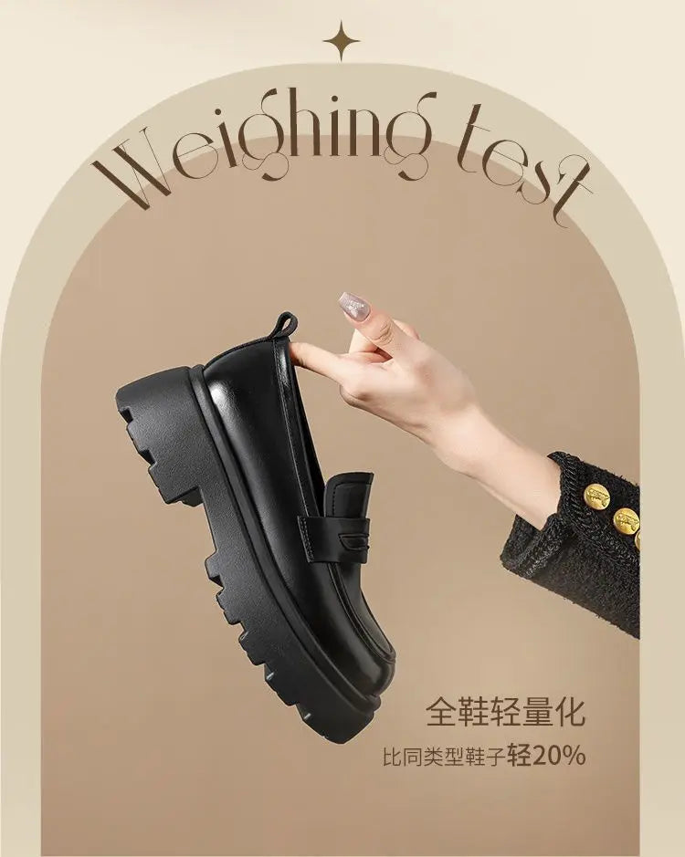 2026 Thick-Soled Waterproof British-Style Women&