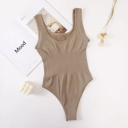 Women Seamless Jumpsuits Tummy Control Shapewear Pants Female Bodysuit Slimming Underwear U Back Tops Sexy Thongs Bodyshaper
