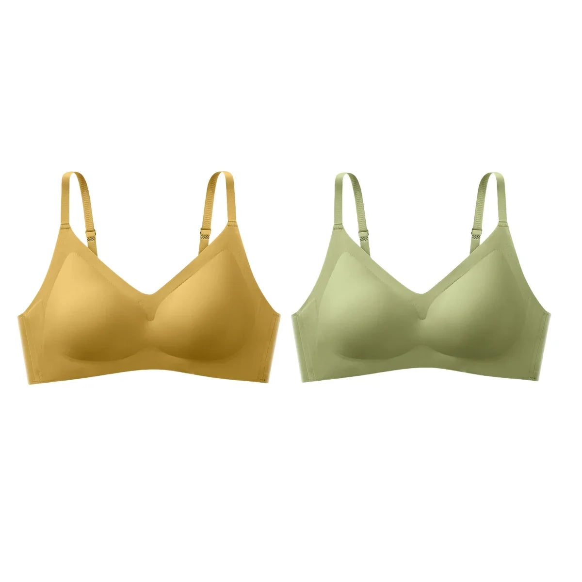 2Pcs/Set Seamless Bras For Women Wire Free Push Up Underwear Sexy Lingerie Invisible Bra Top Removable Pads Female Intimate