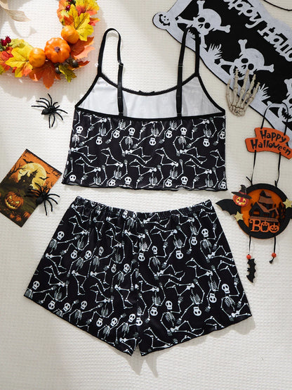 Ladies Sleepwear Set Strap Top And Short Pants Home Clothes Comfortable Soft Material Women&