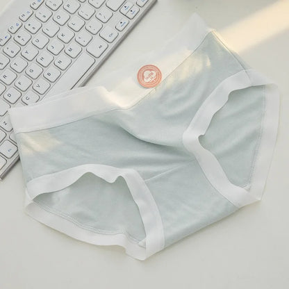 1 Pack 7A Antibacterial Mid-Rise Fit Panties Sexy Lingerie Breathable All-Day Comfortable Briefs Solid Color M-XL Intimates