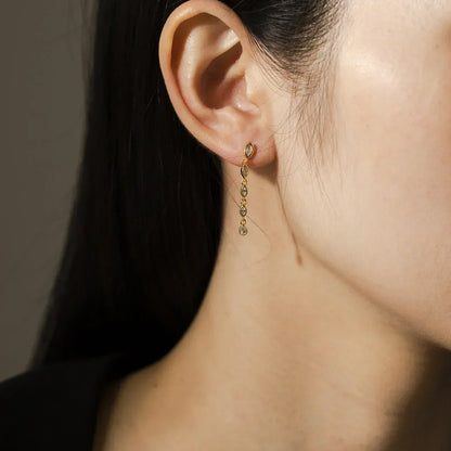 ANDYWEN 100% 925 Sterling Silver Gold Spicy Earring Chain Ovals Locker Earring Women Pendientes Luxury Fine Jewelry 2023 Clips