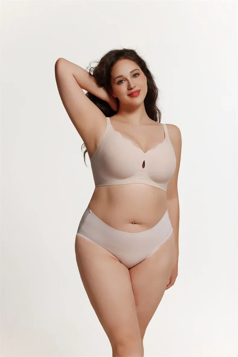 Wireless Comfortable Bra Large Cup Seamless Anti-Sagging Back Smoothing Underwear Soft Women&