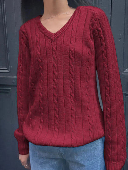 Phantasy Retro Solid Color Sweater Winter Women&