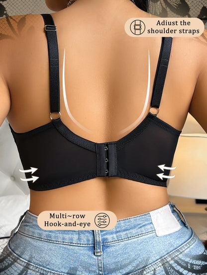 Sexy lace thin plus size lingerie without underwire bra women&