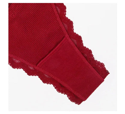1pcs Low Waist Sexy Lace Elegant Lady Thongs Underwear Solid Breathable Sexy Lingerie Floral Female Panties Bow Women&