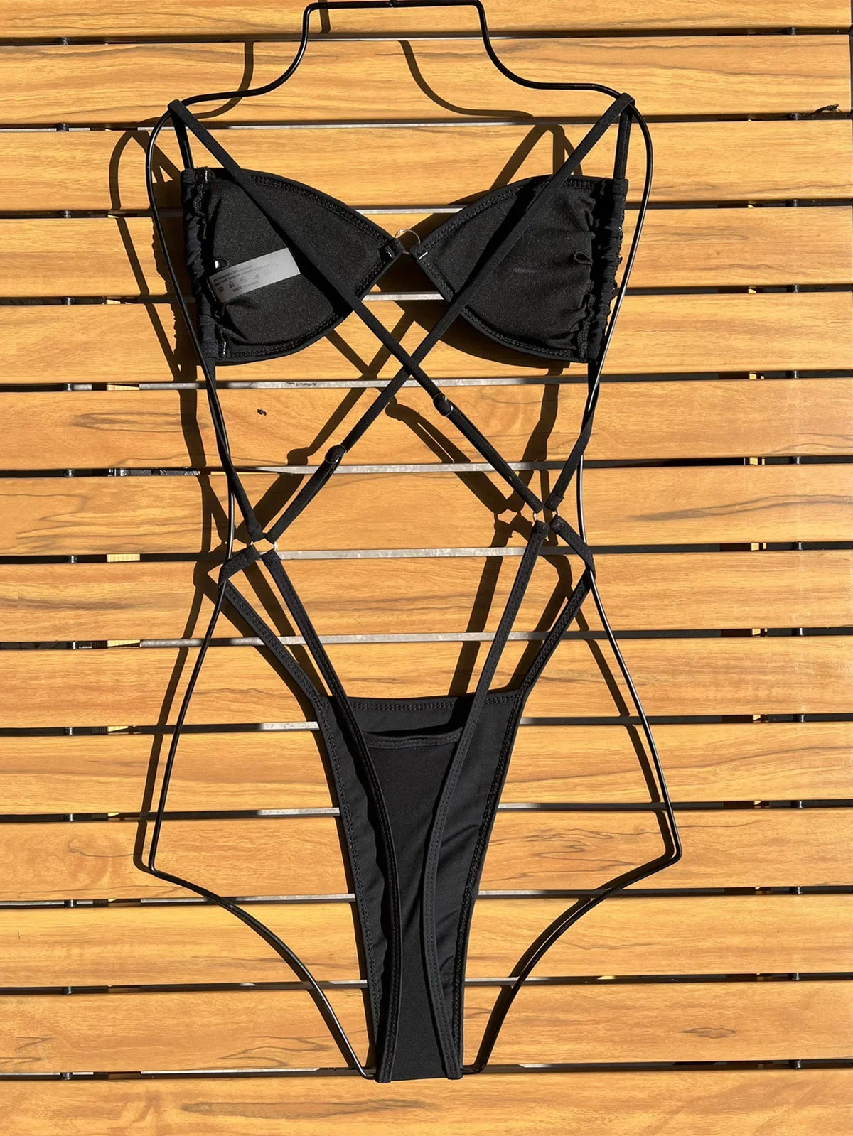 Sexy Glitter Black Sequin Micro Swimsuit One Piece Women&