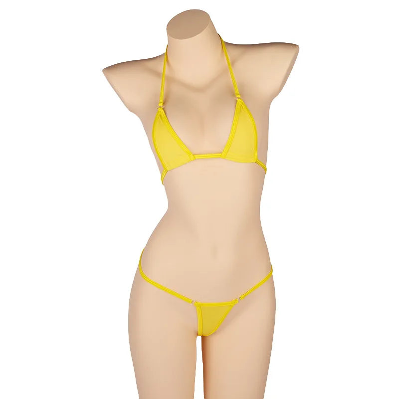 DEKA Solid Transparent Bikini Women Mini Micro Bikini Set Bandage Thong Underwear G-String Bra Swimsuit Brazilian Swimwear
