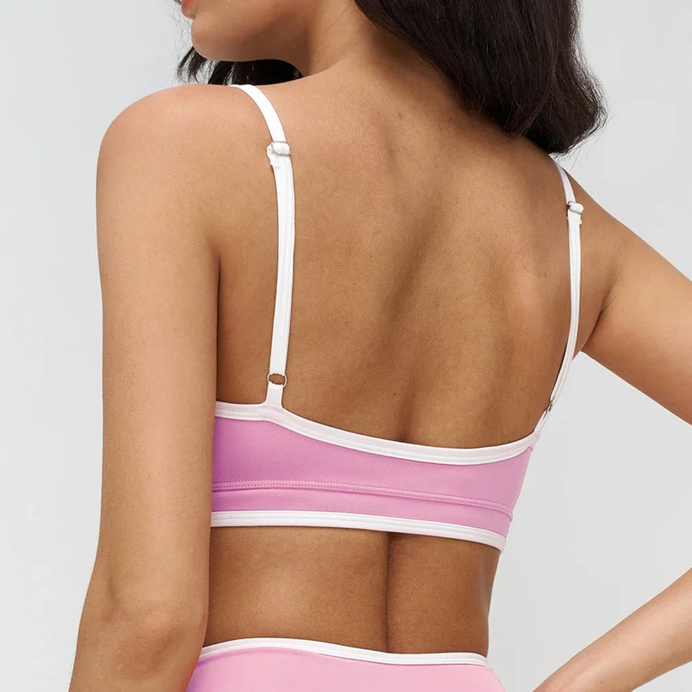 Women Bra Shockproof Gym Top Women Underwear Thin Strap Halter Sports Bras Scrunch Push-up Workout Yoga Tank Tops Women&