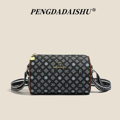 Alphabet Print Shoulder Bag For Women Rectangular Polyester Crossbody With Interior Slot Pocket