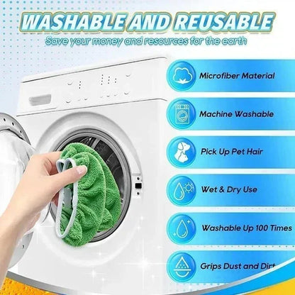 Eco-Friendly Mop Cover Set – 6-Pack Washable Flat Mop Pads for Dusting, Wet Mopping &amp; Pet Hair Pickup, Reusable Alternative to