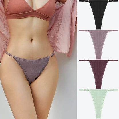 Comfortable Cotton Lace G-String Panties for Women