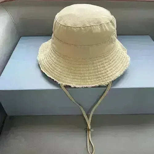 Luxury Bucket Beach Hat - Y2K Wide Brim Sun Hat - Wedding &amp; Party Elegant