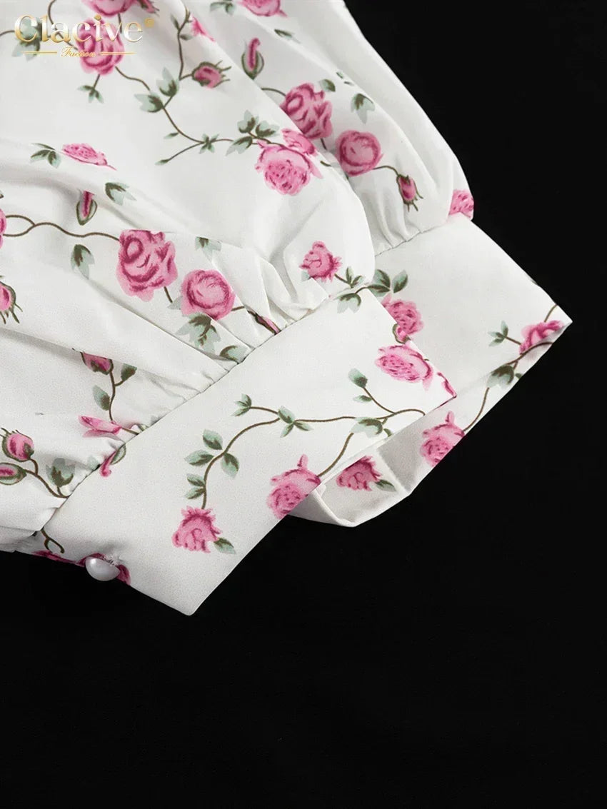 Clacive Summer Slim Print Women&
