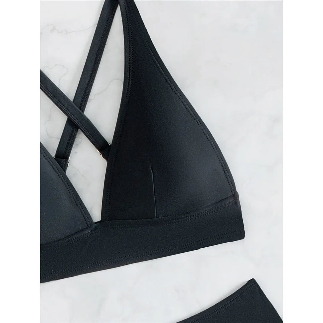 S - XL Cross Back Mini Micro Thong Bikini Female Swimsuit Women Swimwear Two-Pieces Bikini Set Bather Bathing Suit Swim V5022