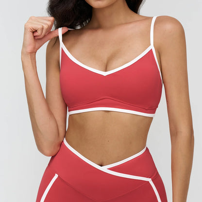 Women Bra Shockproof Gym Top Women Underwear Thin Strap Halter Sports Bras Scrunch Push-up Workout Yoga Tank Tops Women&