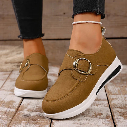 2025 Faux Suede Platform Loafers Women Lightweight Slip On Thick Sole Sneakers Woman Plus Size 43 Comfort Non Slip Casual Shoes