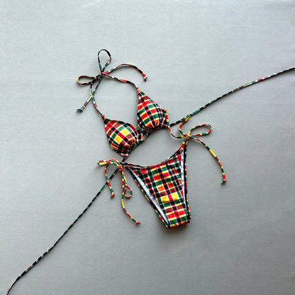 Micro Bikinis 2026 Sexy Women Swimsuit Swimwear Female Bikini Set Plaid Brazilian Biquini Bathing Suit Swimming Suit Beachwear