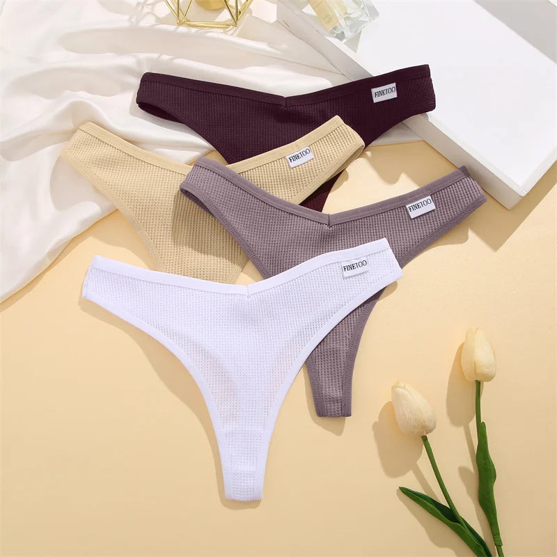 Premium Cotton G-String Panties 5-Piece Set for Women