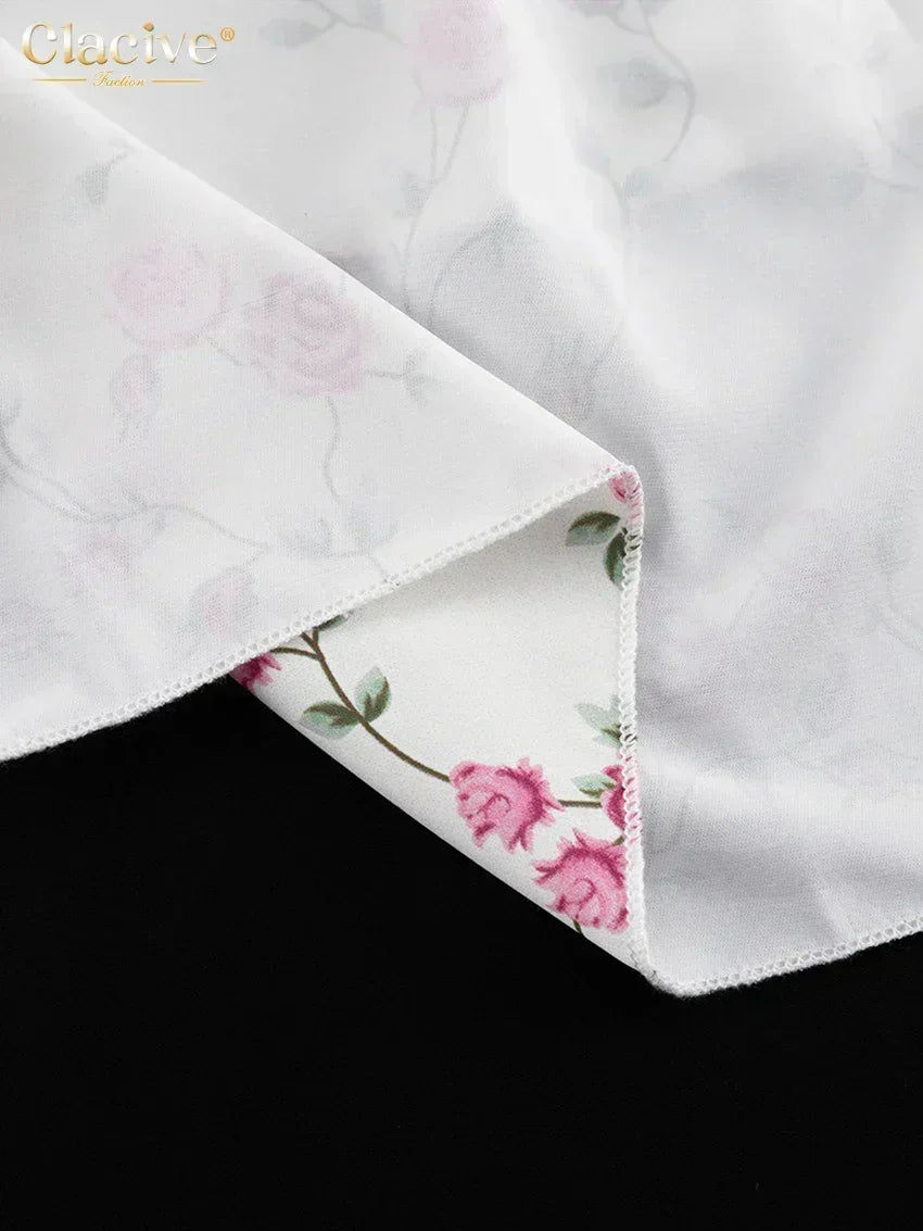 Clacive Summer Slim Print Women&