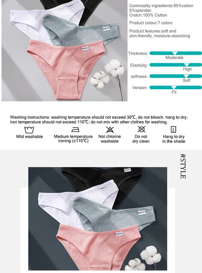 Comfortable Cotton Briefs for Women – 3-Piece Panty Set
