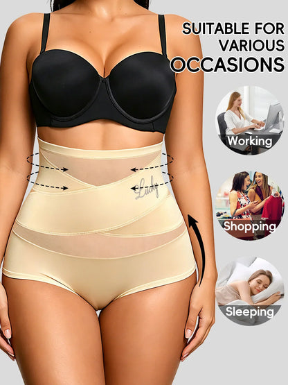 1Pcs High-waist Mesh Tummy-reducing Shaping Underwear, Women&