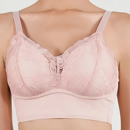 Hot Full Cup Thin Underwear Small Bra Plus Size Wireless Adjustable Lace Women&