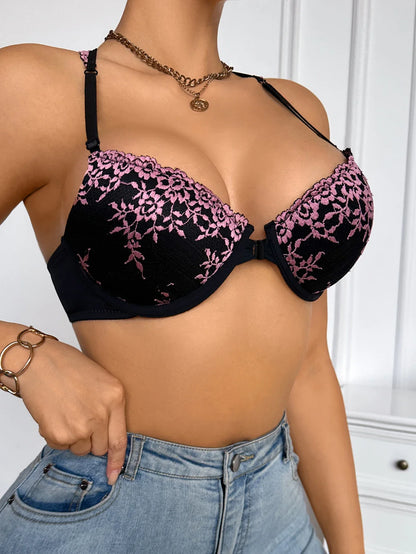 Embroidered Knit Cup Women&