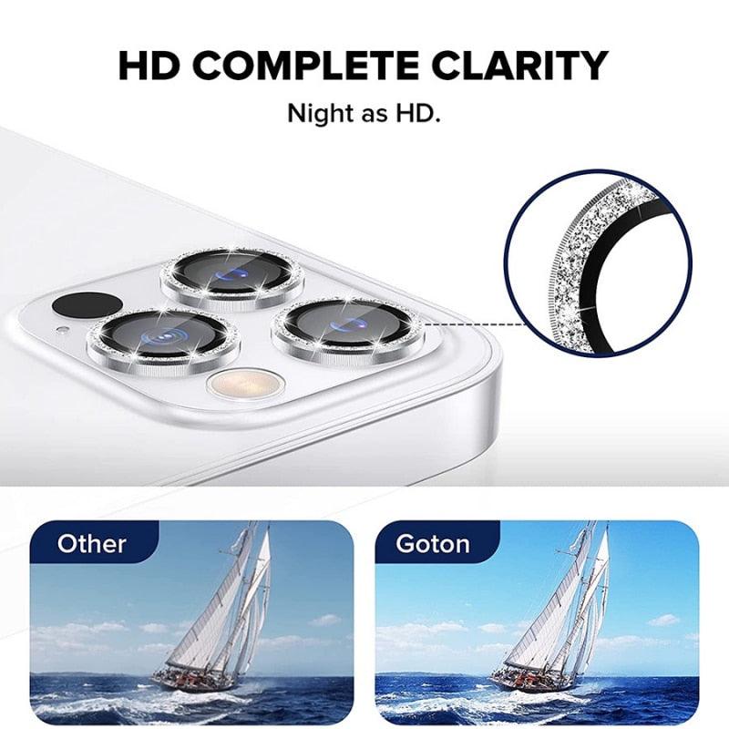 3/1Pcs Luxury Camera Lens Protector For iPhone13 12 11 Pro Max Camera Protective For iPhone 12 13 Mini Back Lens Glass Camera Cover Circle Tempered Glass Protector