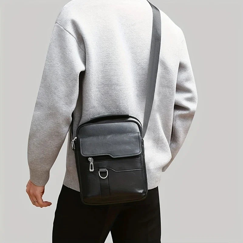 PU Shoulder Bag For Men With Handle Crossbody Briefcase And Casual Daypack For Work