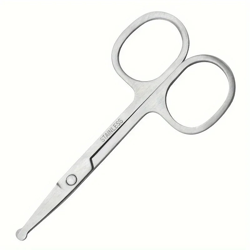 Black Round Head Nose Hair Trimmer, Stainless Steel Safety Nose Trimmer for Men &amp; Women