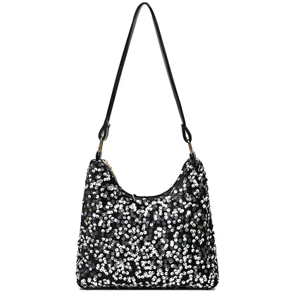 Brandless Korean Style Sequin Shoulder Bag For Women Single-Shoulder Versatile Small Bag - Compact Everyday Accessory