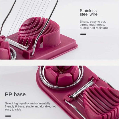 Multifunctional PP Base egg cutter 2-in-1 stainless steel wire pull egg cutter for hanging high-quality kitchen accessory tools