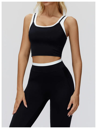 Color Blocked Fitness Bra Workout Tops Gym Underwear Fitness Sports Bras Athletic Sport Bra Women Backless Gym Yoga Crop Top