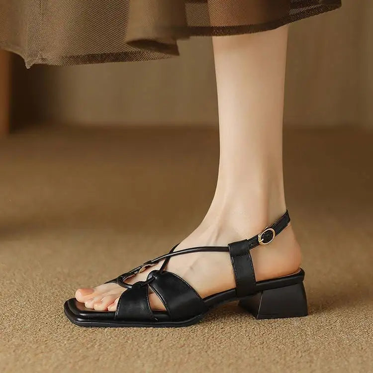 Summer New Model Fashion Middle Heeled Women&