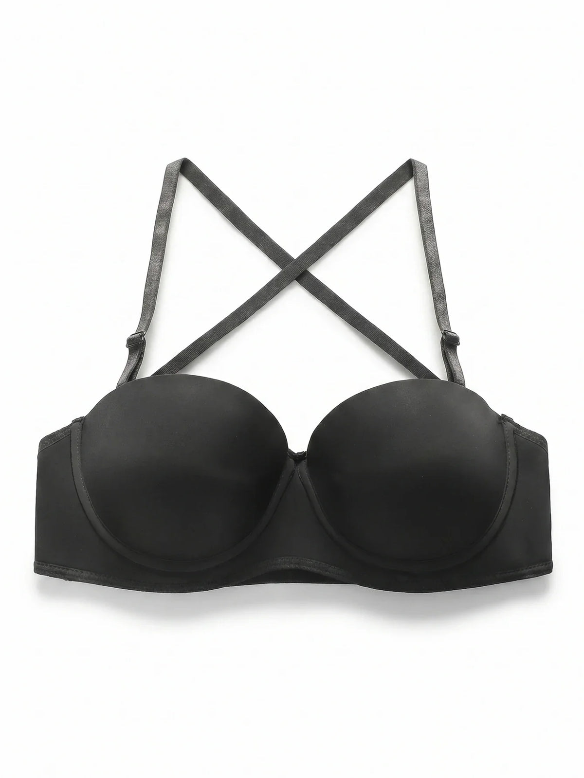 blcak Sexy Criss Cross Backless Push Up Bralette Seamless Underwireless Lingerie Adjustable Multi-strap Women&