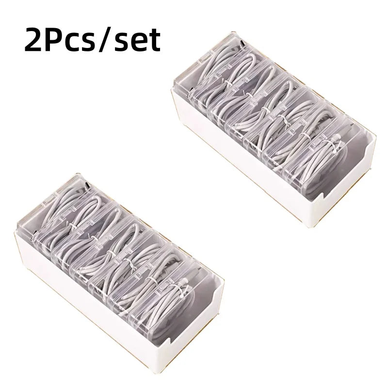 Cable Organizer Storage Box Set Durable Plastic Daily Office Supplies Sundries Charging Cord &amp; Mobile Device Management Storage