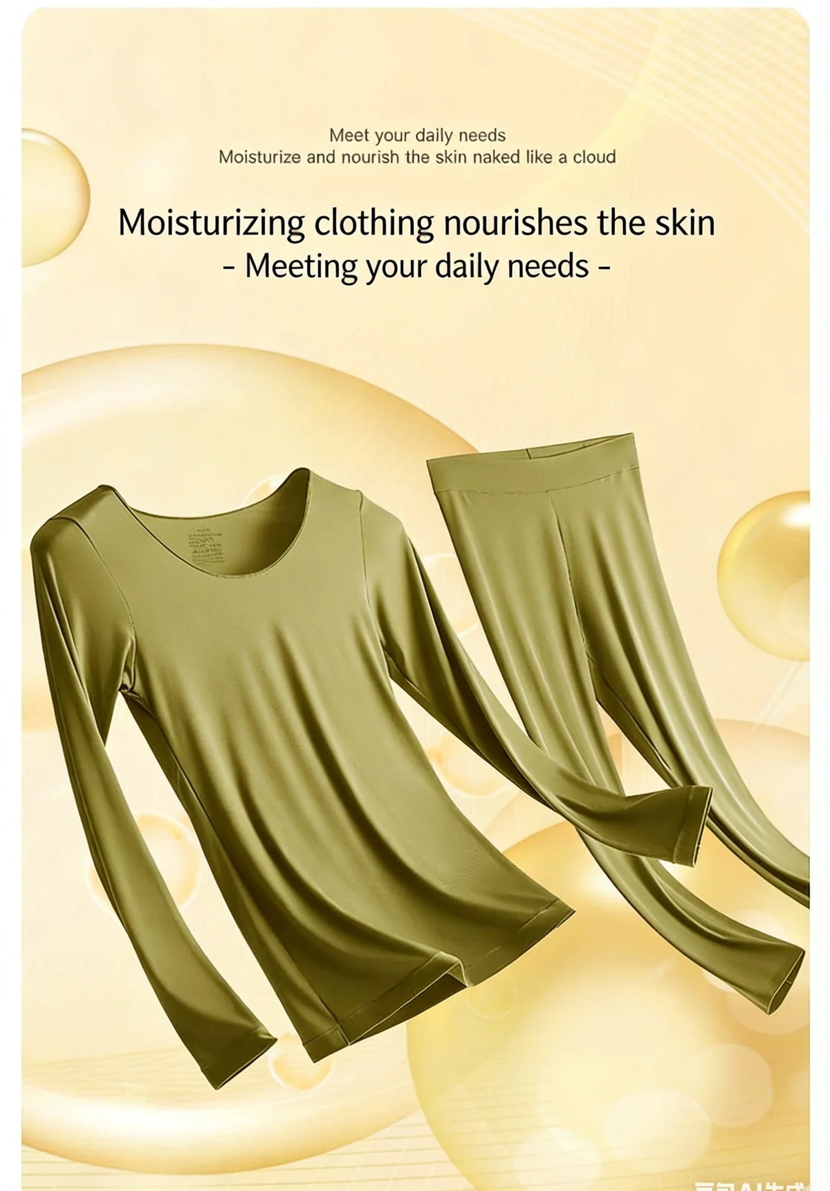 Spring &amp; Autumn Skin-Friendly Top Set Ultra-Thin Seamless Nude Feel High Stretch Long Sleeve Thermal Underwear Women&