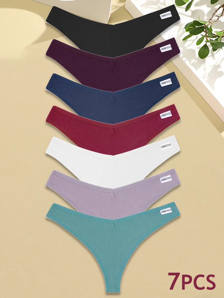 Soft Cotton G-String Panties – 7-Piece Set for Women