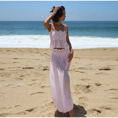 Beach Floral Lace Hollow Out Women&