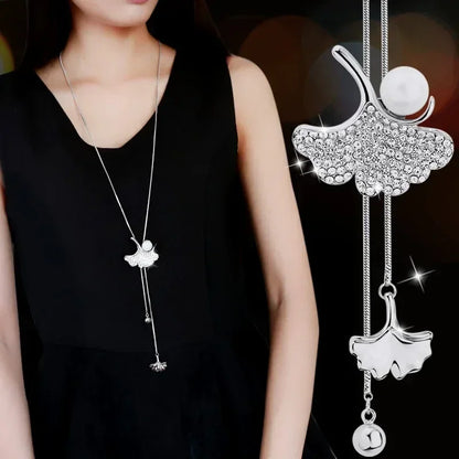New Arrival Long Necklaces for Women 2024 Fashion Gray Crystal Choker Collier Femme Statement Necklaces &amp; Pendants Accessories