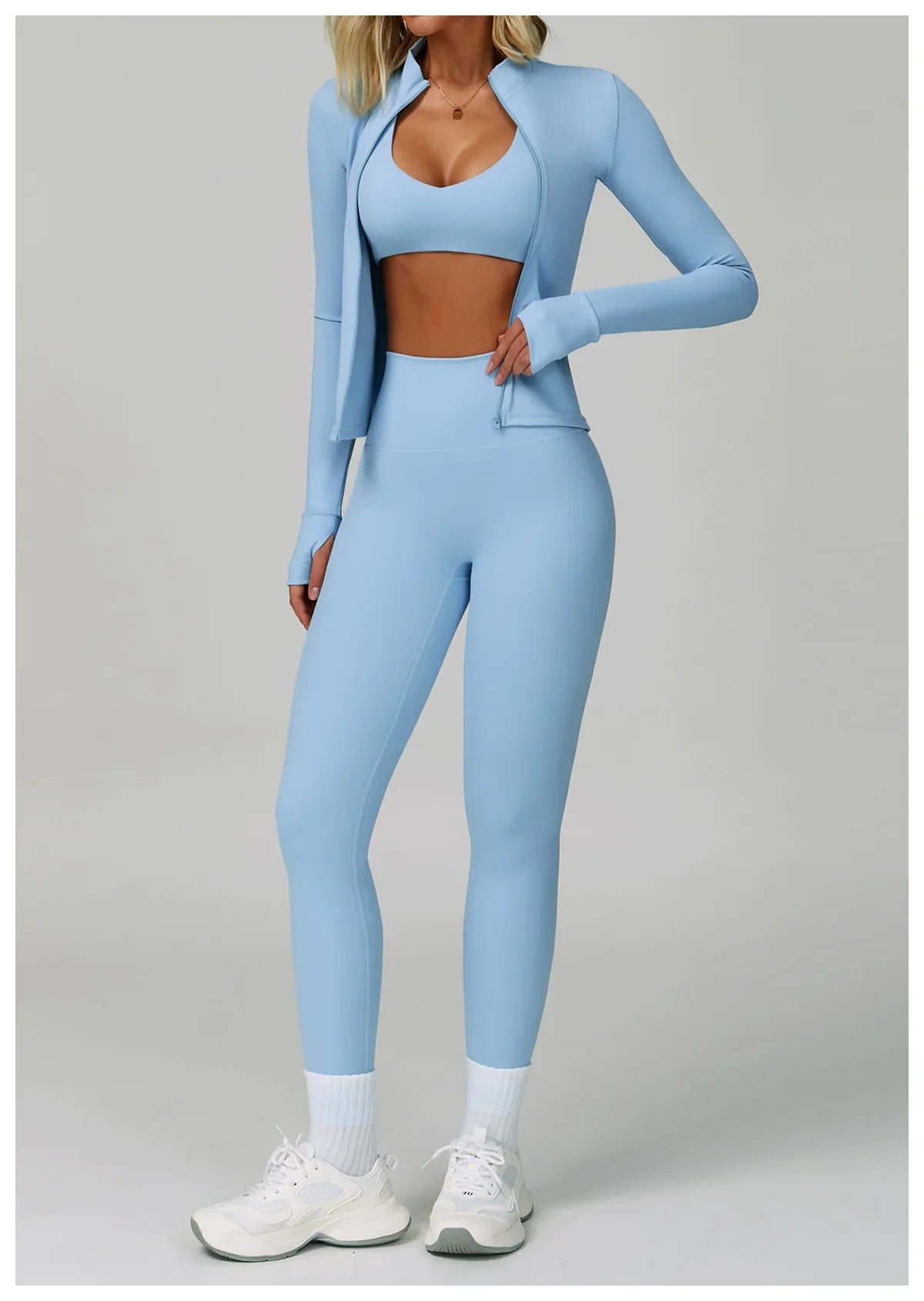 2/3-Piece Activewear Set – Sports Bra &amp; High Waist Leggings