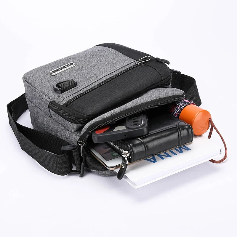 Unbranded Large Capacity Shoulder Bag for Men - Waterproof and Wear Resistant with Multiple Pockets