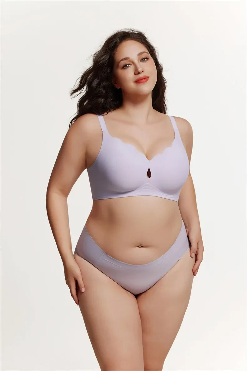 Wireless Comfortable Bra Large Cup Seamless Anti-Sagging Back Smoothing Underwear Soft Women&