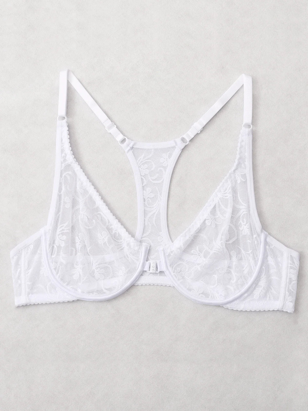 Womens Front Button Lace Bra Underwire Underwear Elegant Embroidery Trendy Breathable Casual Plus Size Lingeire A B C D E F Cup